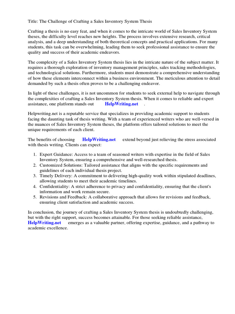 Example of sales inventory system thesis pdf inventory thesis