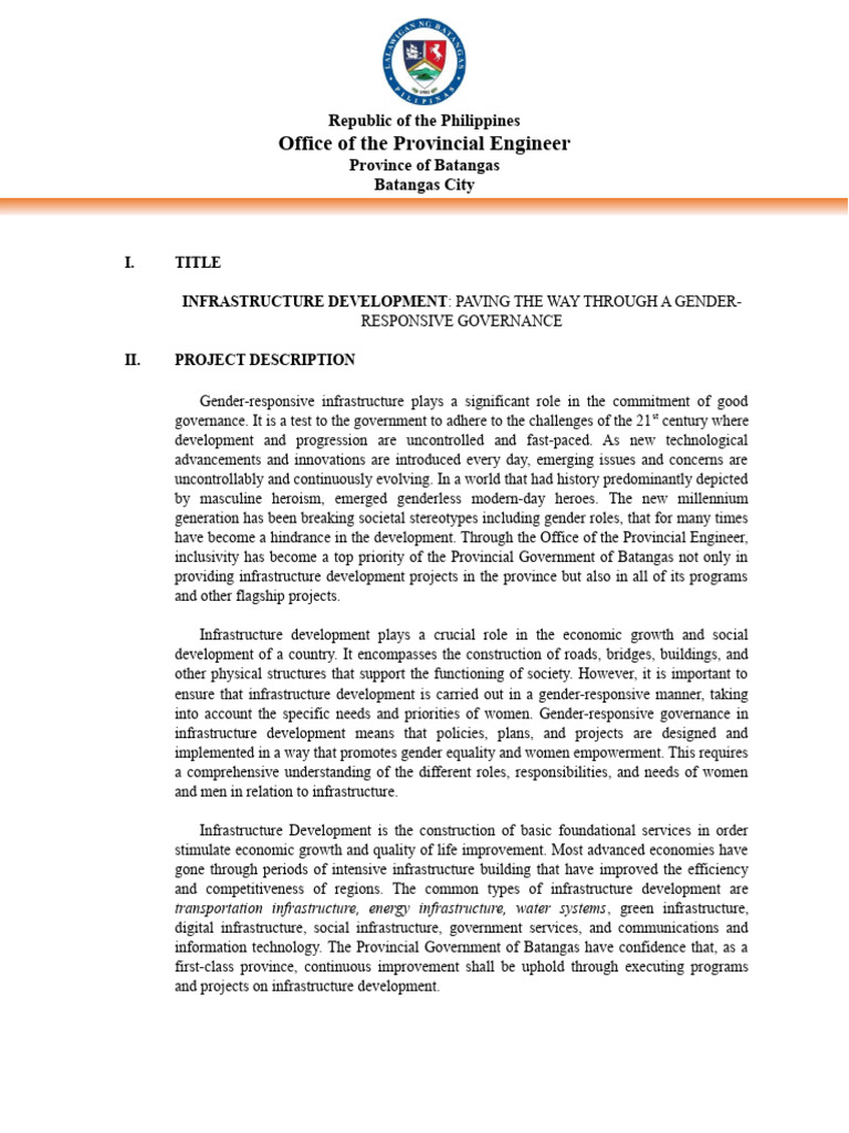 Office of The Provincial Engineer: Republic of The Philippines Province ...