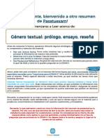 Género Textual - Prólogo, Ensayo, Reseña EXANI-II Redacción Indirecta