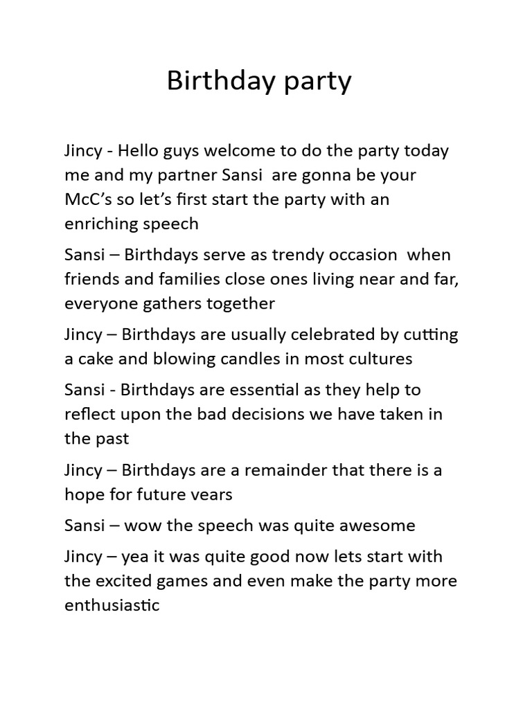 Birthday Party PDF
