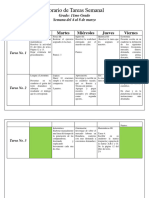 AGENDA DE TAREAS SEMANA 2 Del 4al 8 de Marzo