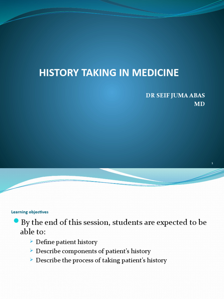 History Taking In Medicine Pdf