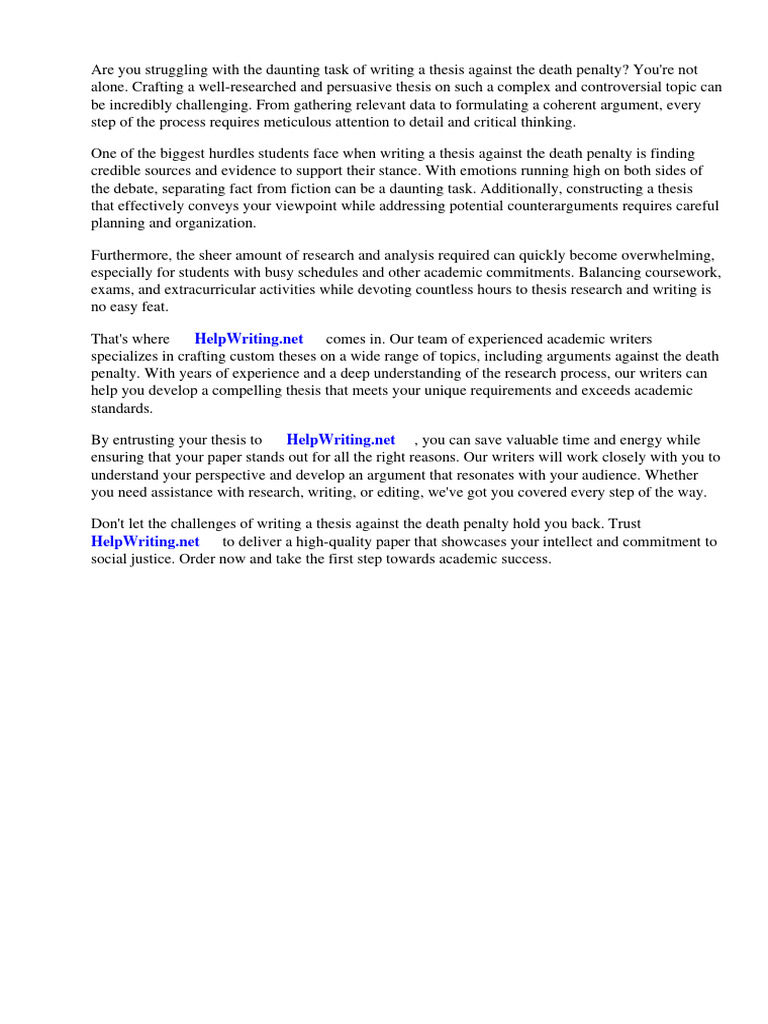 Thesis for being against the death penalty download free pdf
