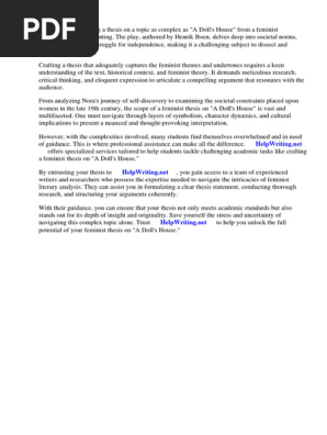 A Dolls House Feminist Thesis