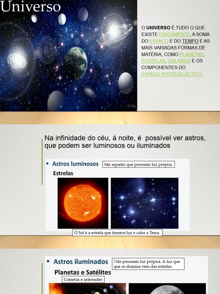 Astros Luminosos e Iluminados no Universo | PDF