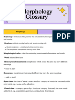 Morphology Glossary