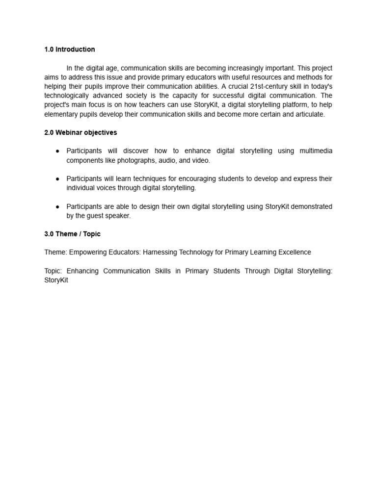 Webinar Proposal Download Free Pdf Educational Technology