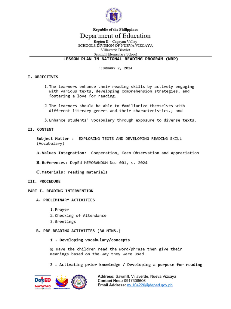 NRP DLP-national Reading Program | PDF