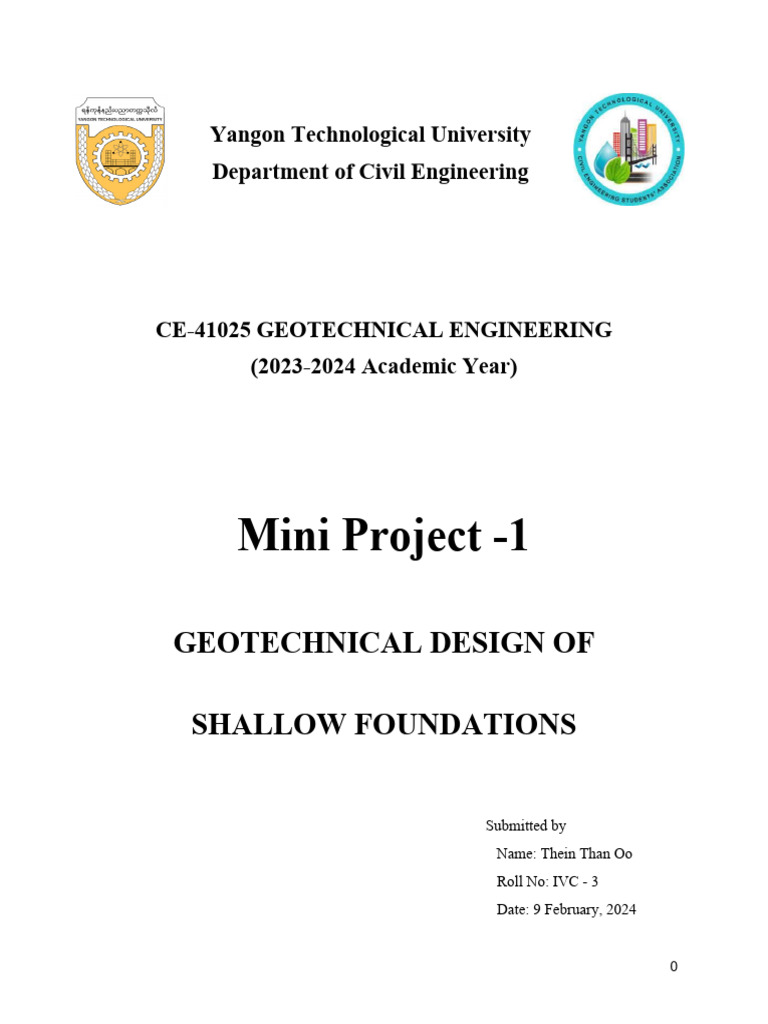 Geotechnical Design of Shallow Foundations | PDF | Geotechnical ...