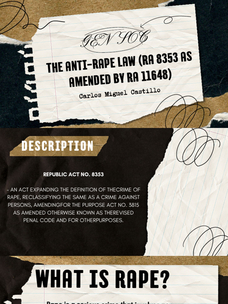 Anti-Rape Law RA 8353 Overview | PDF