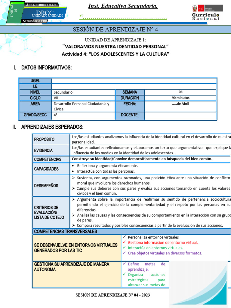 Sesion 4 | PDF | Crecimiento personal y profesional