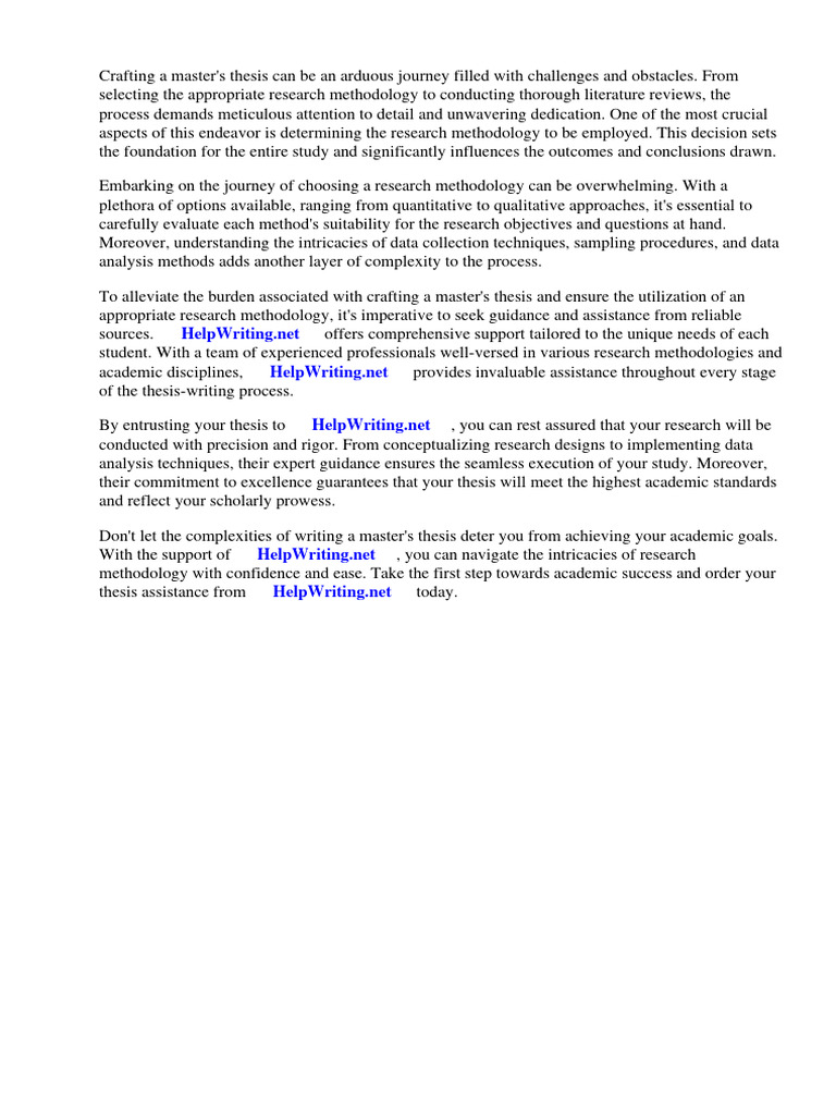 Master Thesis Research Methodology Example Pdf