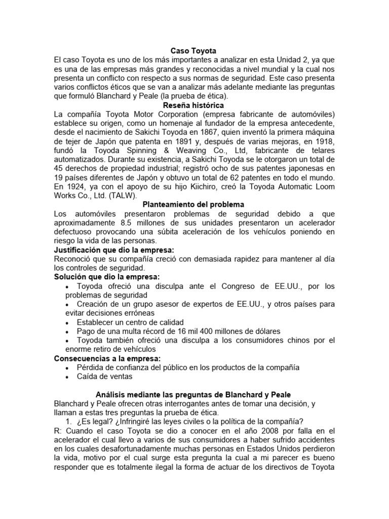 Caso Toyota Pdf