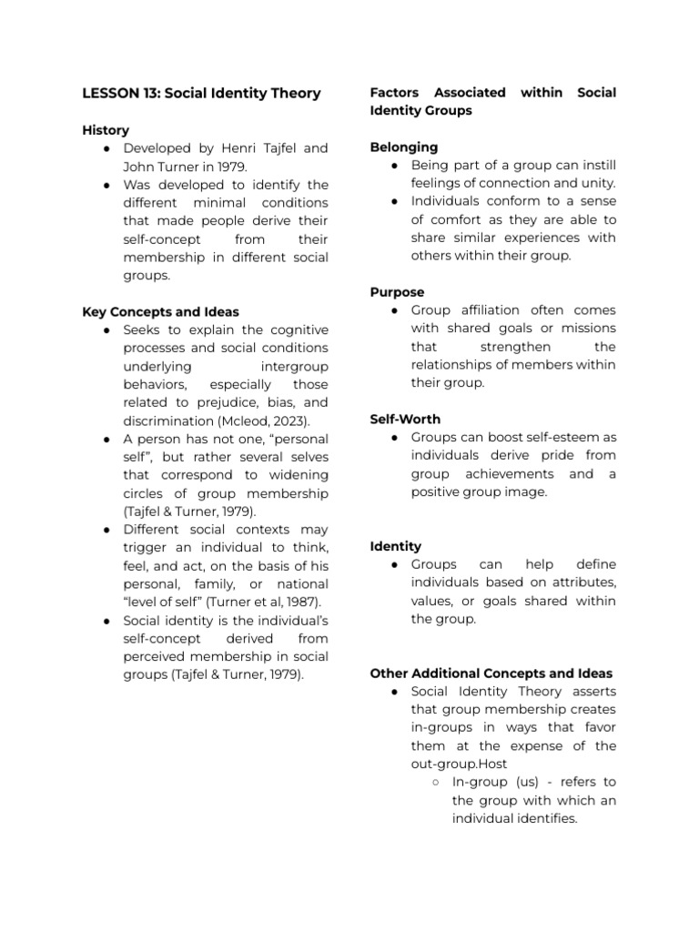 Lesson 13 social identity theory pdf