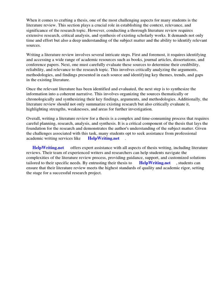 WHAT SHOULD BE INCLUDED IN LITERATURE REVIEW OF THESIS visual data 4