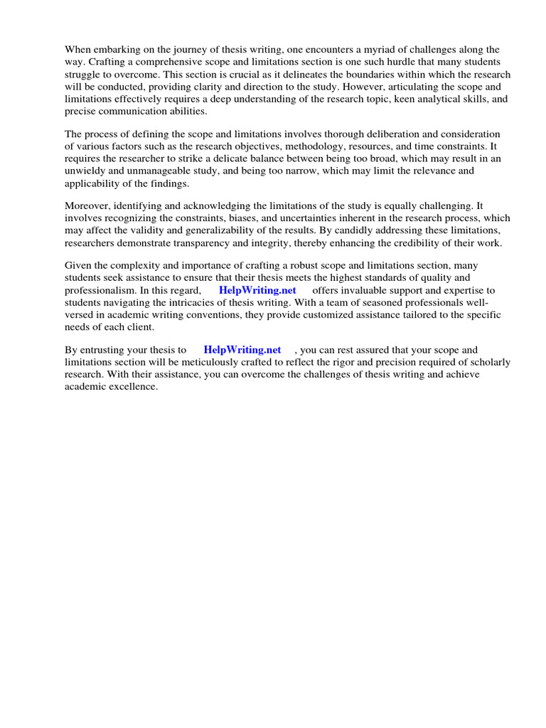 Sample of scope and limitations in thesis writing download free pdf
