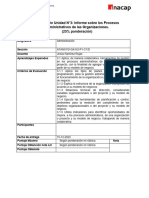 Evaluación Unidad N°3. - Procesos Administrativos de Las Organizaciones