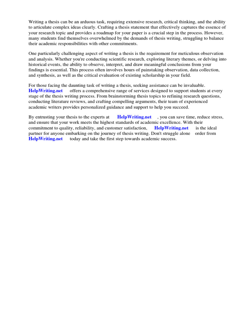 Observation Thesis Statement | PDF