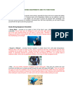 Scuba Diving Equipments and Its Functions