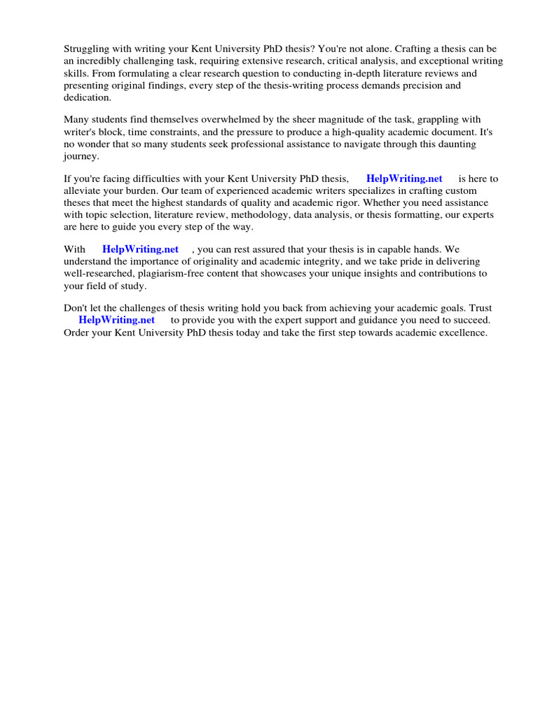 Kent University PHD Thesis | PDF | Thesis | Doctor Of Philosophy