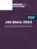 JEE Mains 2023 January 31 Question Paper and Answer Key