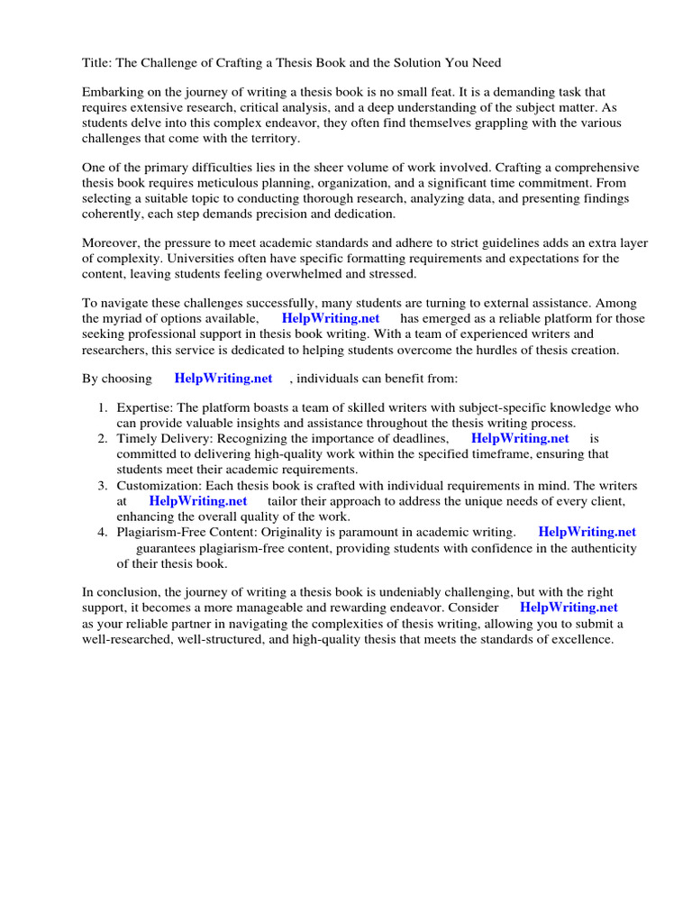 Write Thesis Book | PDF | Thesis | Books