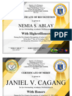 Award Certificates For SY 2023 2024