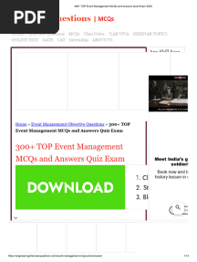 300+ TOP Event Management MCQs and Answers Quiz Exam 2023