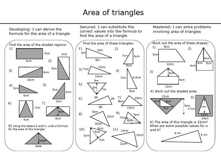 Area of Triangles | PDF