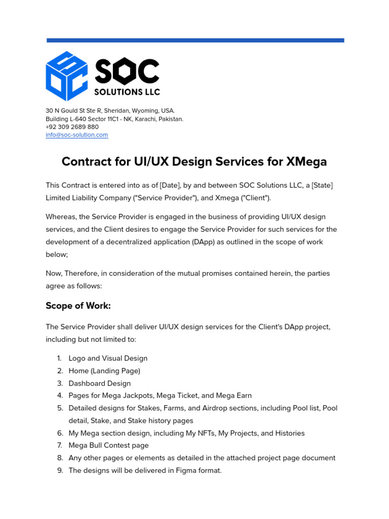 Contract UI UX | PDF