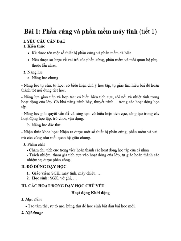 Bai 1 phan cung va phan mem may tinh tiet 1 pdf
