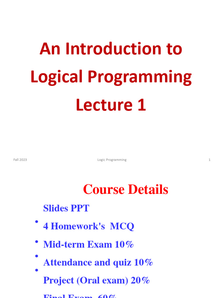 An introduction to logical programming pdf object oriented