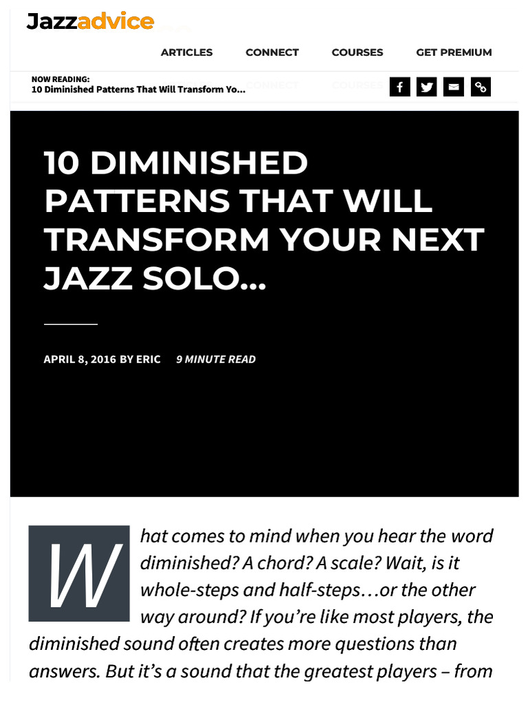 10 Diminished Patterns for Jazz Solos | PDF | Chord (Music) | Scale (Music)