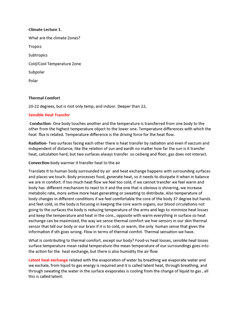 Climate Notes | PDF | Heat Transfer | Photovoltaics