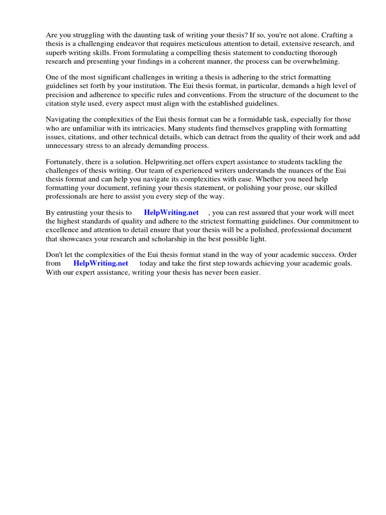 Eui Thesis Format | PDF