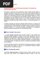 Managing Short Term &durable Liquidity in The Banks by RBI