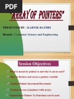 Presentation - Pointers Array of Pointers KB