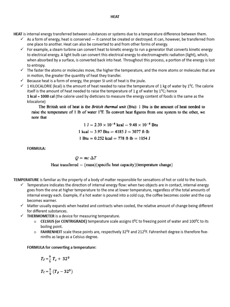 Understanding Heat and Temperature Basics | PDF