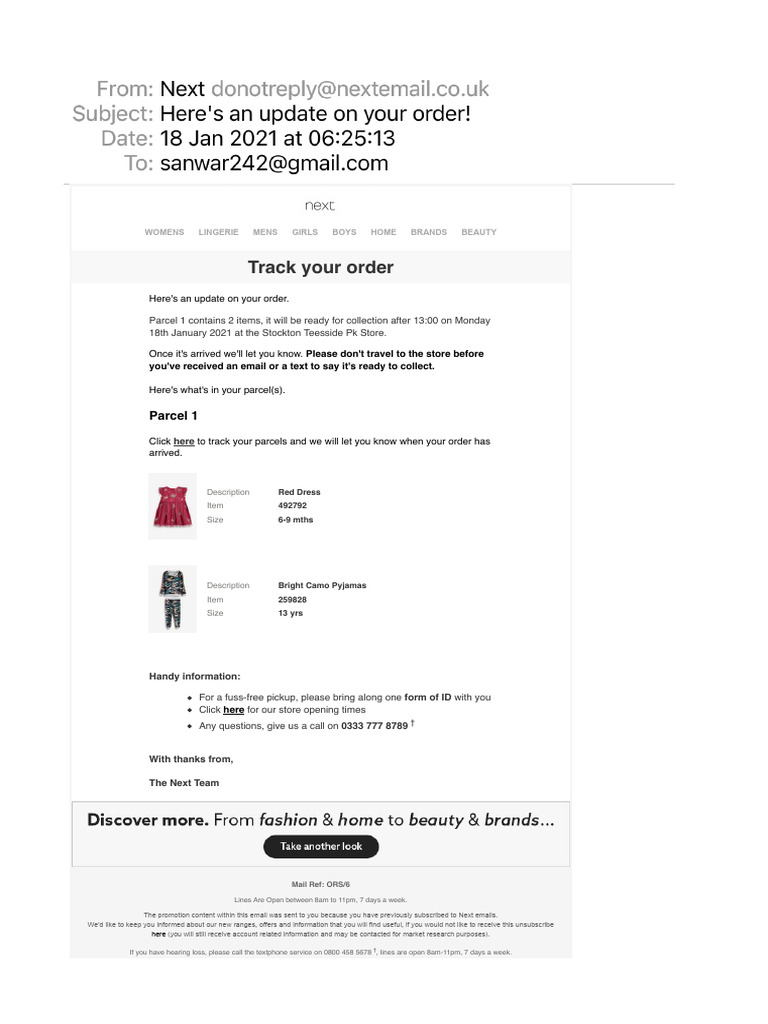Here's An Update On Your Order! | PDF