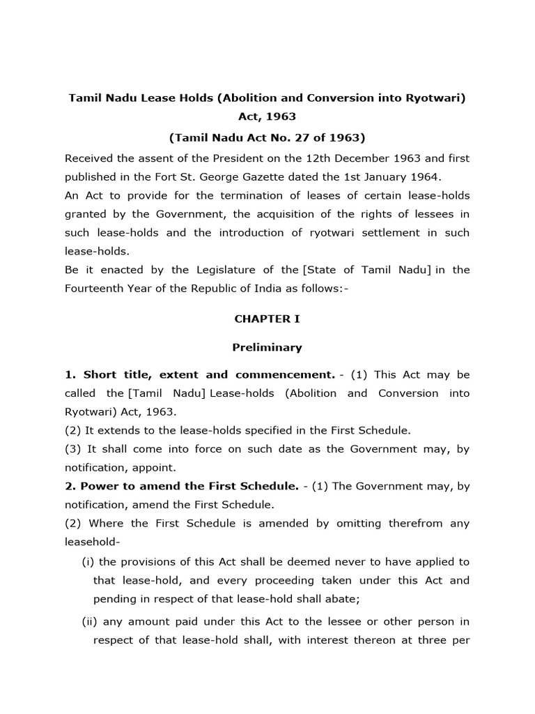 tamil-nadu-lease-holds-abolition-and-conversion-into-ryotwari-act-1963