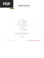 Nigeria Police Recruitment Confirmation Slip | PDF