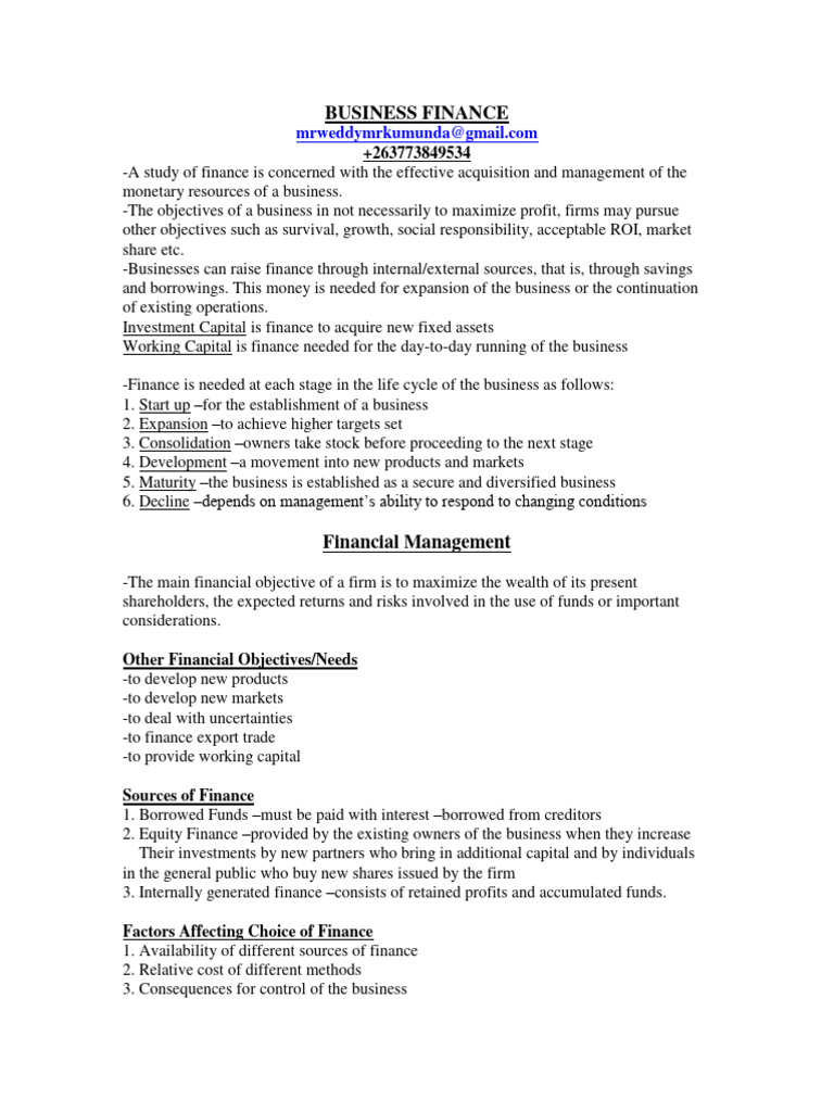 Business Finance Overview and Strategies | PDF | Stocks | Preferred Stock