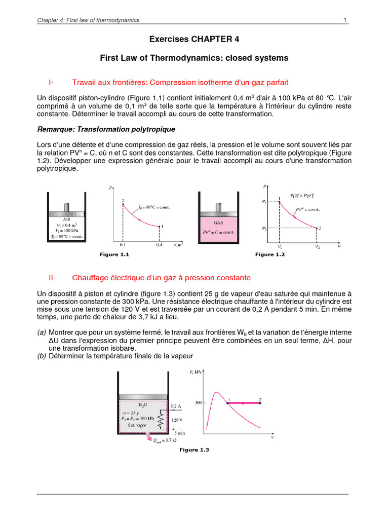 Premier principe de la thermodynamique | PDF | Turbine | Chaleur