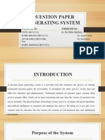 Question Paper Generating System