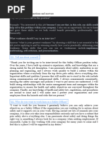 21 Safety Interview Questions and Answers