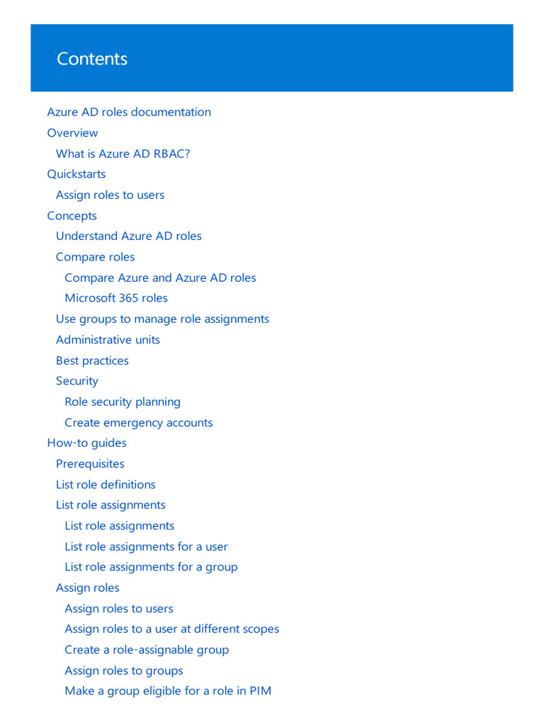 Azure AD Roles Documentation | PDF | Microsoft Azure | Share Point