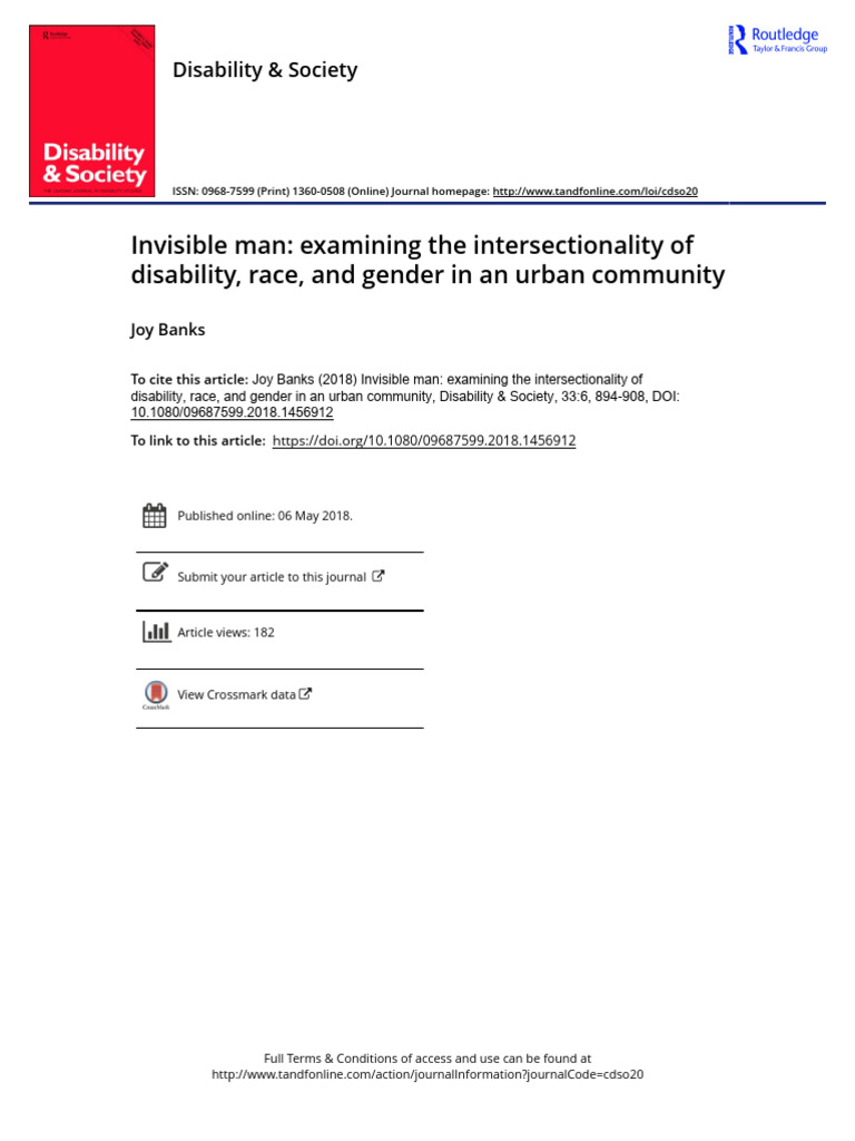 Invisible Man | PDF | Disability | Intersectionality