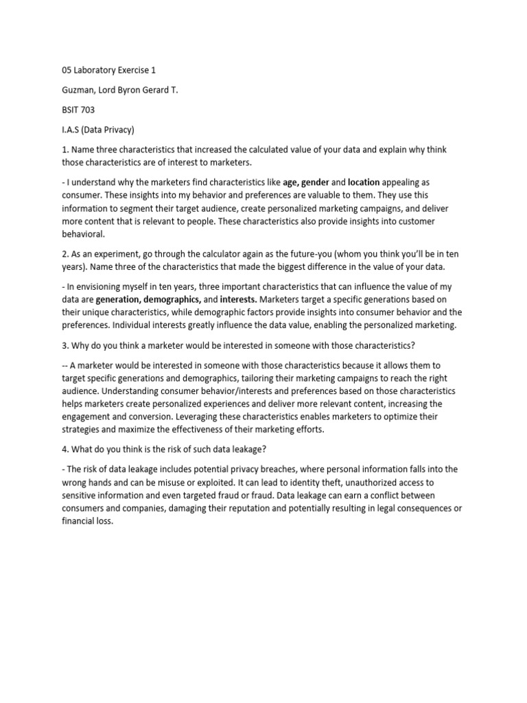 Guzman bsit703 05 laboratory exercise 1 i a s data privacy pdf