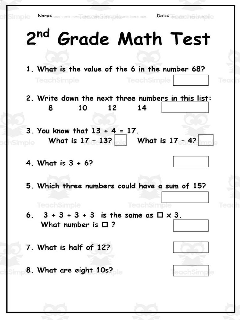 Multiplication Math Test 8 | PDF