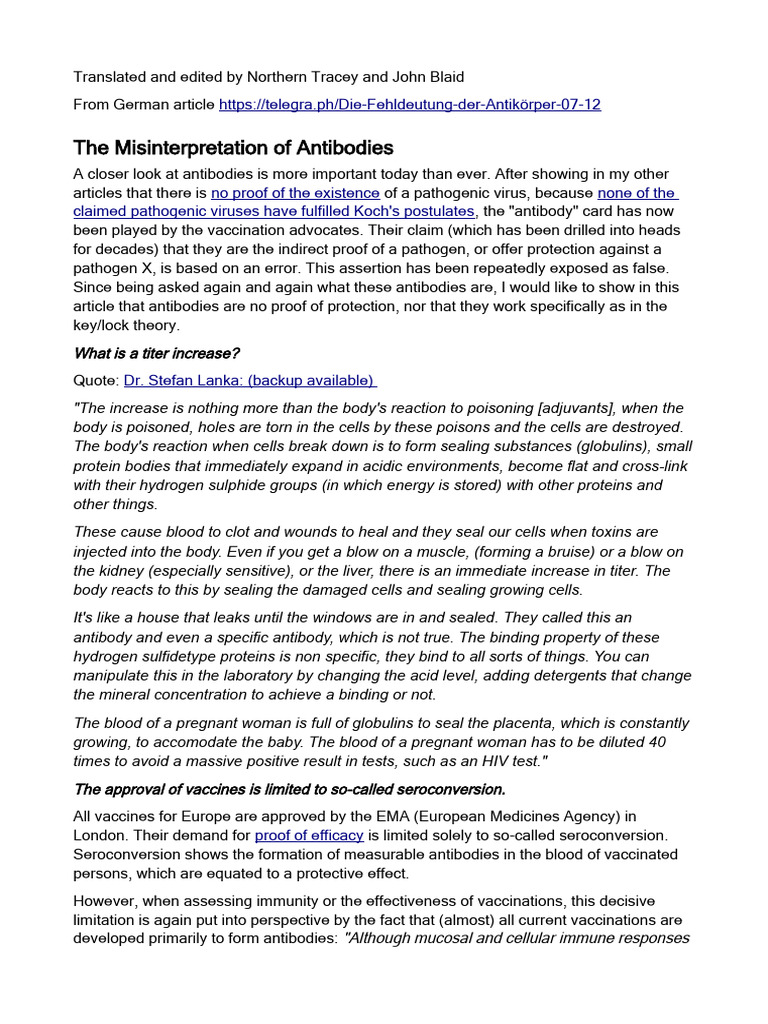 The Misinterpretation of Antibodies | PDF | Allergy | Vaccines